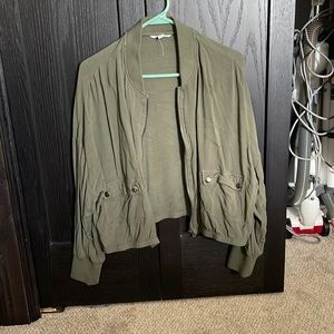 Olive cropped jacket